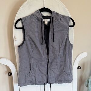Christopher & Banks Black and White Checkered Vest
